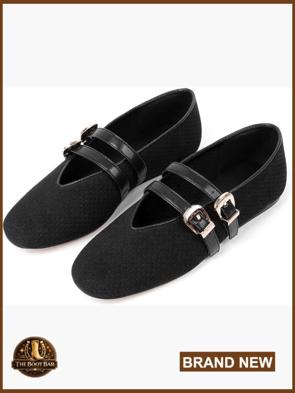 Women's Mesh Ballet Flats with Adjustable Double Buckle Strap Comfortable Slip